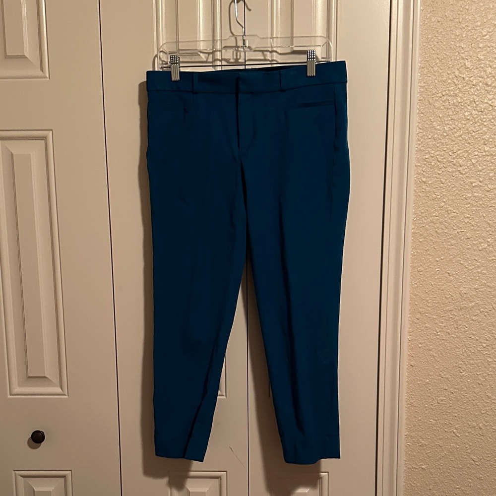 Banana Republic teal cropped pants
